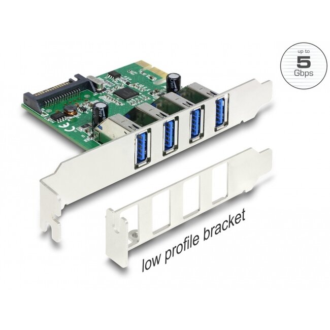 Delock PCI Express x1 Card to 4 x external USB Type-A female USB 5 Gbps