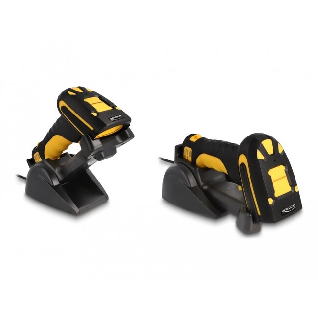 Delock Industrial Barcode Scanner 1D and 2D for 433 MHz or Bluetooth with inductive charging station