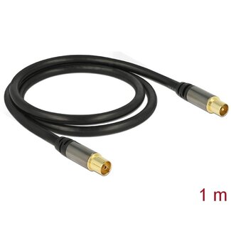 DeLOCK Delock Antenna Cable IEC Plug > IEC Jack RG-6/U 1 m black