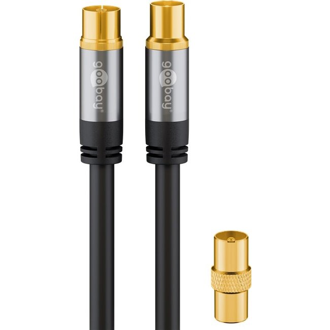 Goobay TV Antenna Cable (135 dB), 4x Shielded 1 m