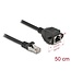 Delock Network Extension Cable S/FTP RJ45 plug to RJ45 jack Cat.6A 50 cm black