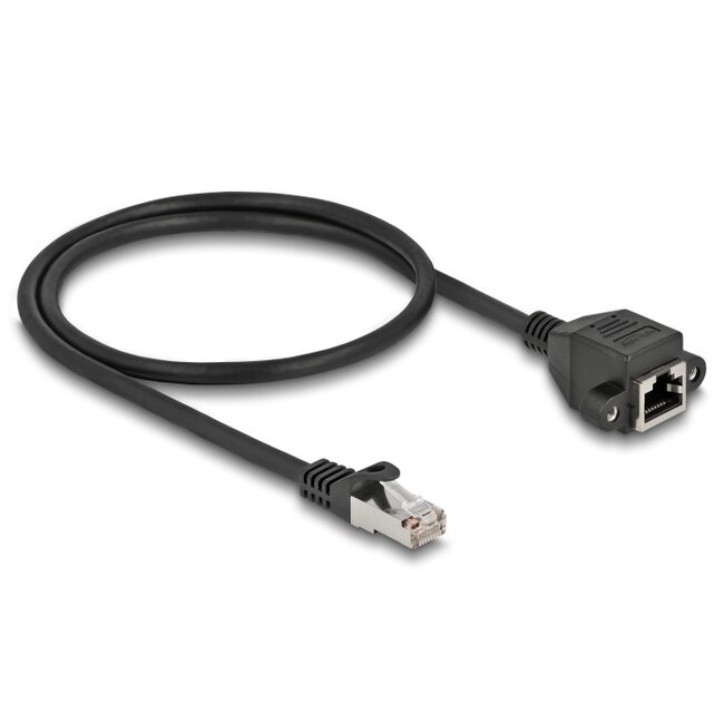 Delock Network Extension Cable S/FTP RJ45 plug to RJ45 jack Cat.6A 50 cm black