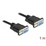 Delock Serial Cable RS-232 D-Sub 9 female to female null modem with narrow plug housing - Full Handshaking - 1 m