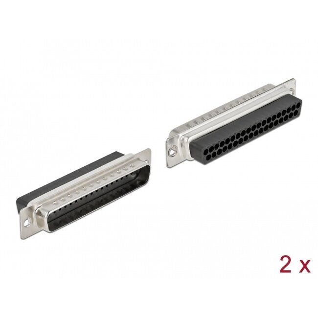 Delock D-Sub 37 pin crimp male, metal, 2 pieces