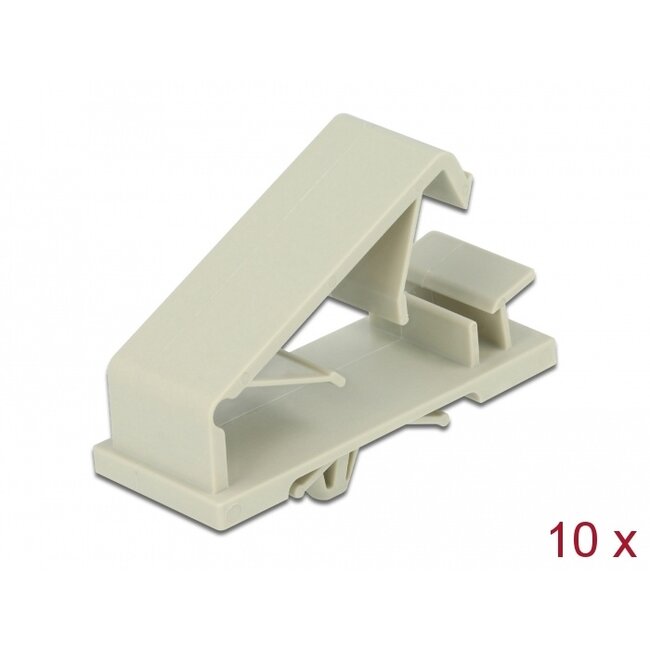 Delock Cable holder with Expansion Anchor grey 10 pieces