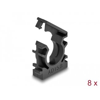 DeLOCK Delock Cable sleeve holder with locking clip 15.8 mm 8 pieces black
