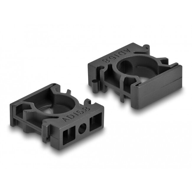 Delock Cable sleeve holder with locking clip 15.8 mm 8 pieces black