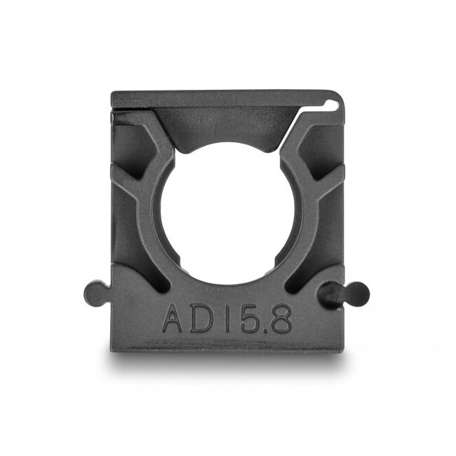 Delock Cable sleeve holder with locking clip 15.8 mm 8 pieces black