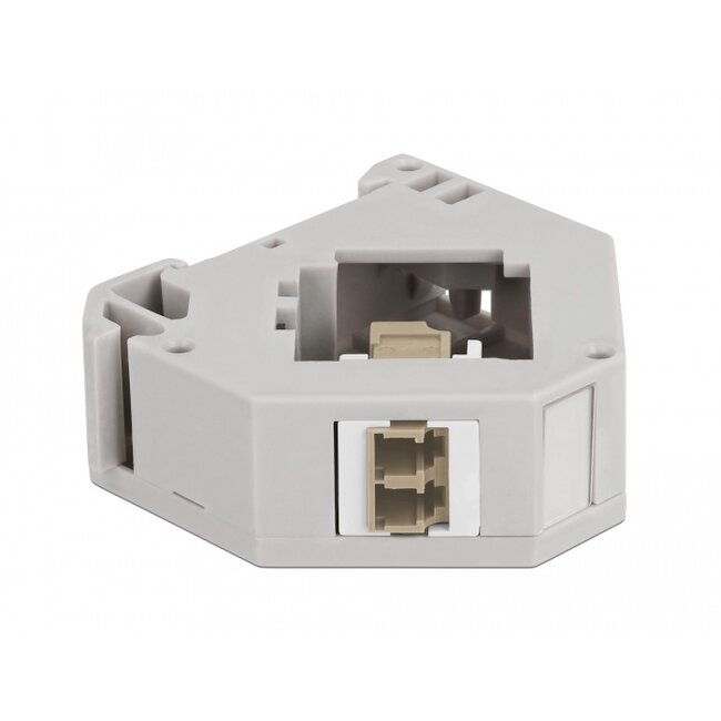 Delock DIN rail Adapter with Keystone LC Duplex female to LC Duplex female beige