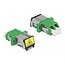 Delock Optical Fiber Coupler with laser protection flip LC Duplex female to LC Duplex female Single-mode green