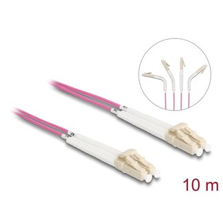 DeLOCK Delock Optical Fiber Cable LC Duplex to LC Duplex Multi-mode OM4 angled 10 m