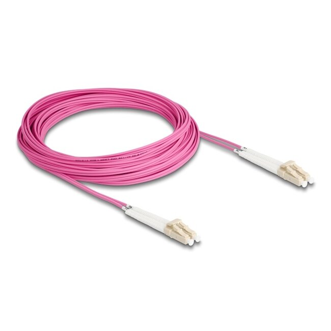 Delock Optical Fiber Cable LC Duplex to LC Duplex Multi-mode OM4 angled 10 m