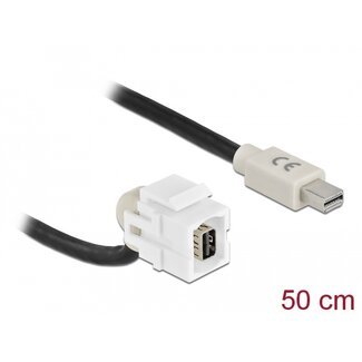 DeLOCK Delock Keystone Module mini DisplayPort female 110° > mini DisplayPort male with cable white