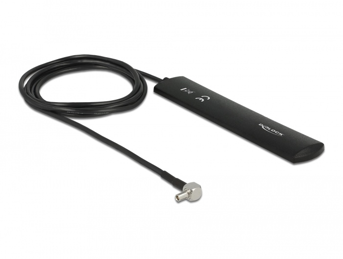 LTE-Antenne Delock TS-9 3dBi 90Â° starr 1.00m Klebem. zwart