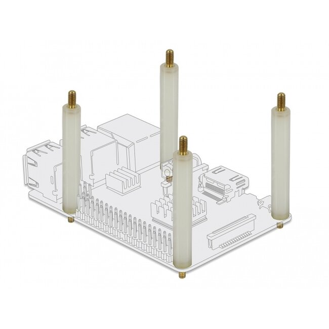 Delock Standoff M2.5 x M3, hexagon, outside / outside, 42 mm natural 4 pcs