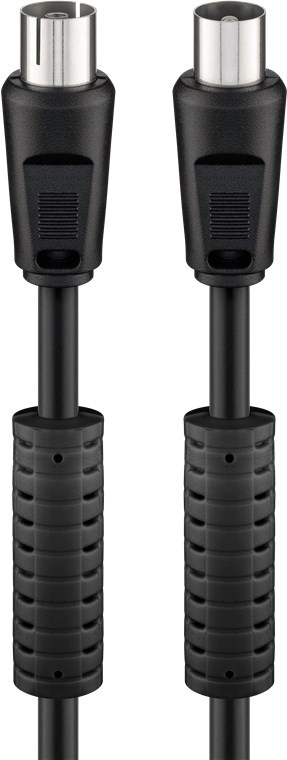 Goobay 1.5m AKM 150 B. Snoerlengte: 1,5 m, Aansluiting 1: IEC/Coax, Aansluiting 2: IEC/Coax