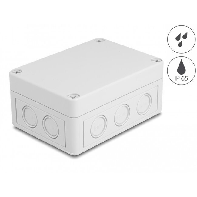 Delock Installation housing with cable entries 130 x 93 x 57 mm grey