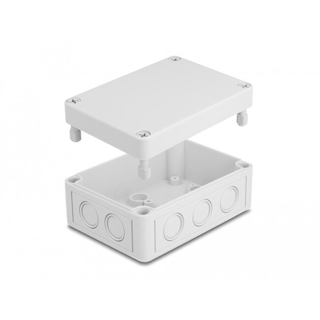 Delock Installation housing with cable entries 130 x 93 x 57 mm grey
