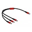 Delock USB Charging Cable 3 in 1 USB Type-C™ to 3 x USB Type-C™ 30 cm black / red