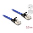 Delock RJ45 flat network cable with braided coating Cat.6A U/FTP 0.5 m blue