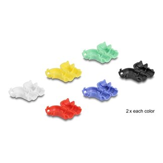 DeLOCK Delock Cable Clips for Angling 12 pieces assorted colours