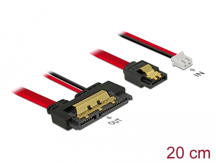 DeLOCK 85240. Snoerlengte: 0,2 m, Soort kabel: SATA III, Aansluiting 1: SATA 7-pin