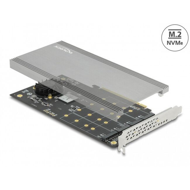 Delock PCI Express x16 Card to 4 x internal NVMe M.2 Key M