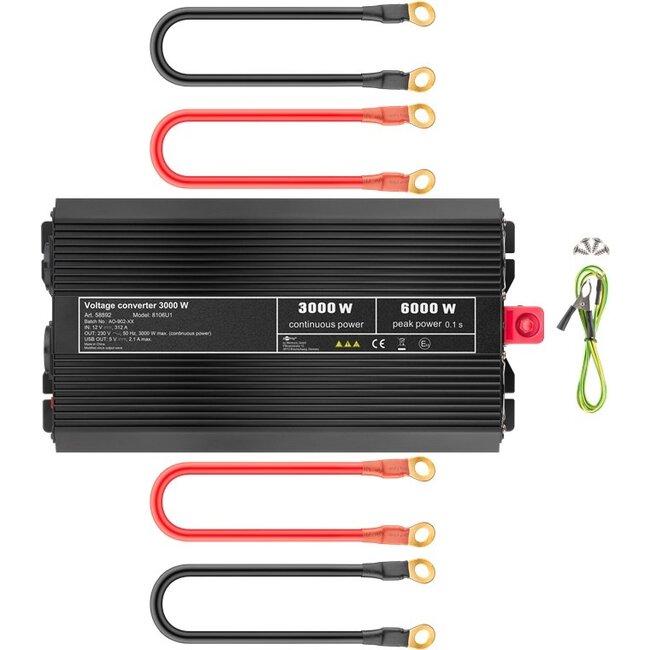 Goobay Voltage Converter DC/AC (12 V - 230 V/3000 W) USB