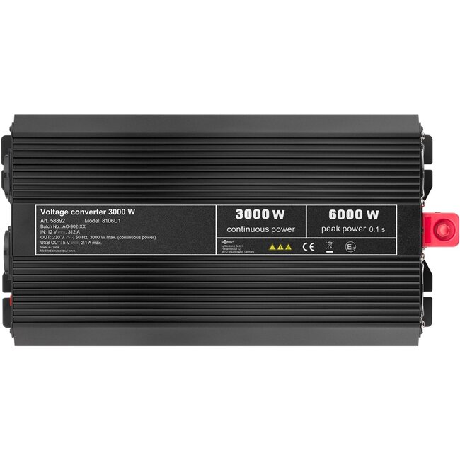 Goobay Voltage Converter DC/AC (12 V - 230 V/3000 W) USB