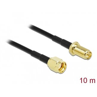 DeLOCK Delock Antenna Cable RP-SMA plug to RP-SMA jack LMR/CFD100 10 m low loss