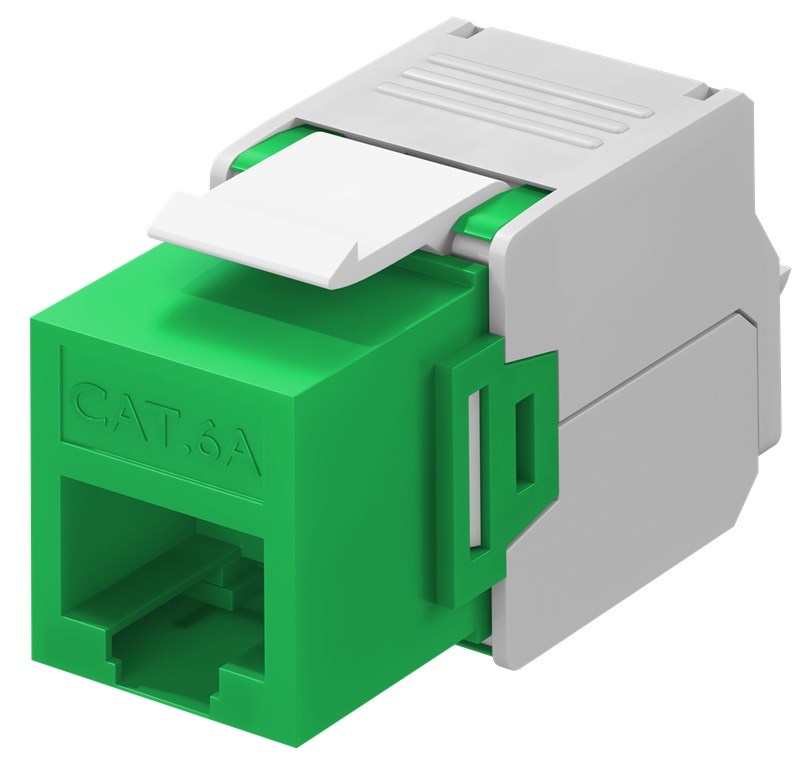 CAT6a UTP Keystone Connector - Toolless - Groen
