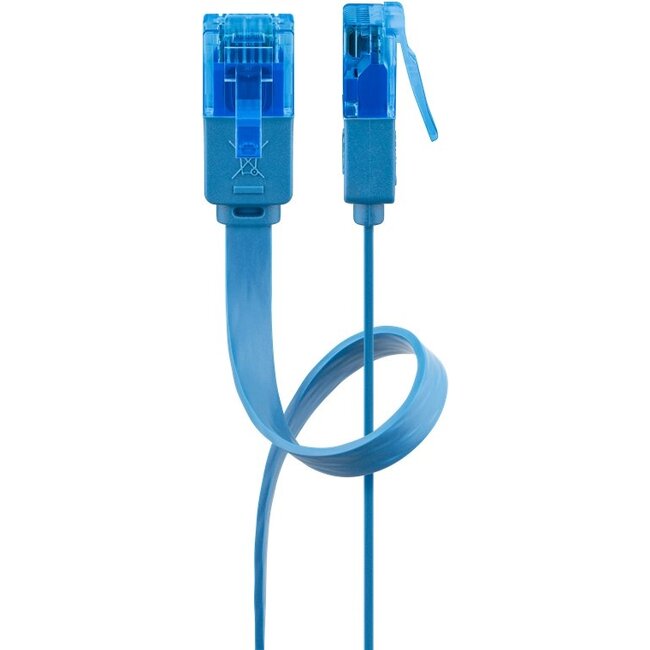 Goobay CAT 6A Flat Patch Cable U/UTP, blue 2 m