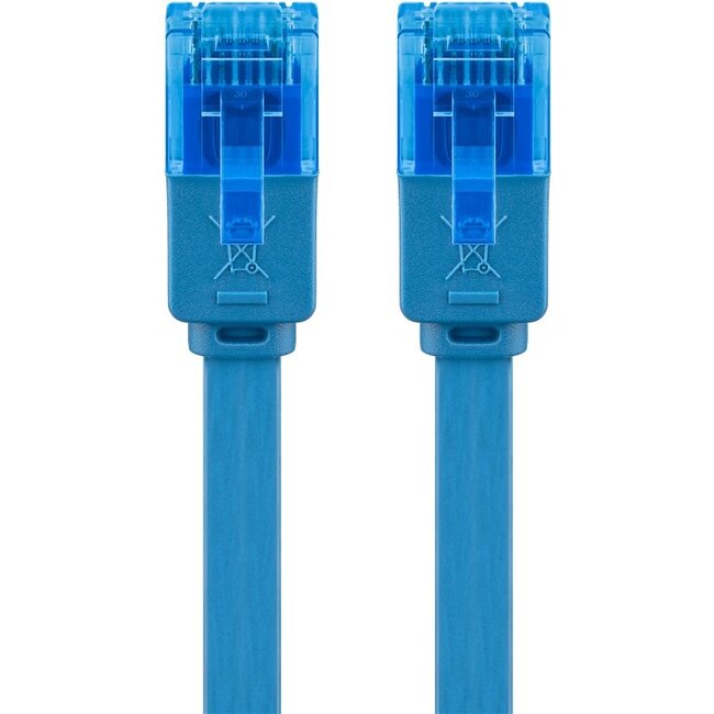 Goobay CAT 6A Flat Patch Cable U/UTP, blue 2 m