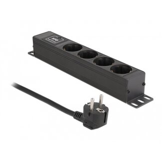 DeLOCK Delock Power Socket 4-way with surge protection 1U black