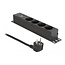 Delock Power Socket 4-way with surge protection 1U black