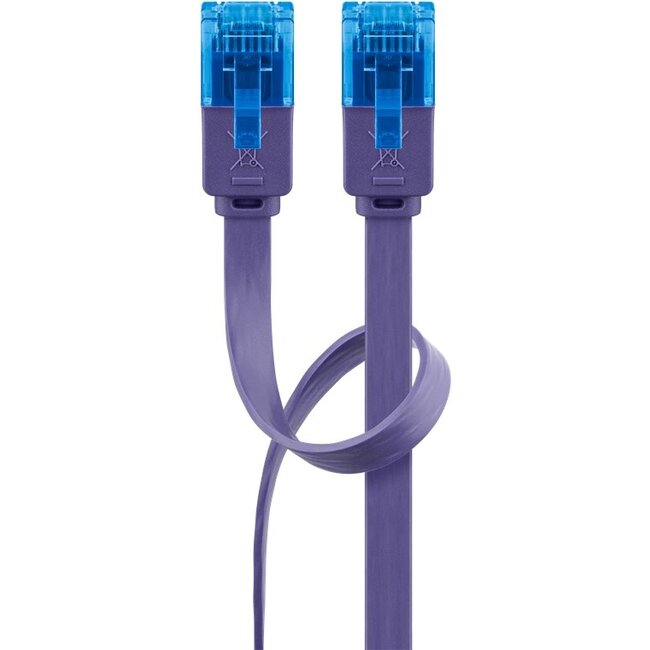 Goobay CAT 6A Flat Patch Cable U/UTP, violet 1 m