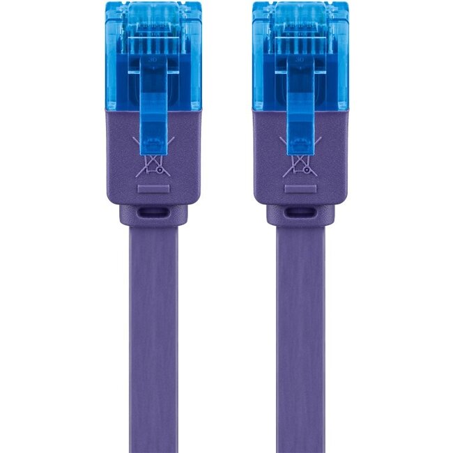 Goobay CAT 6A Flat Patch Cable U/UTP, violet 1 m