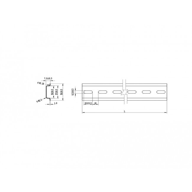 Delock DIN Rail 35 x 7.5 mm (25 cm) Steel