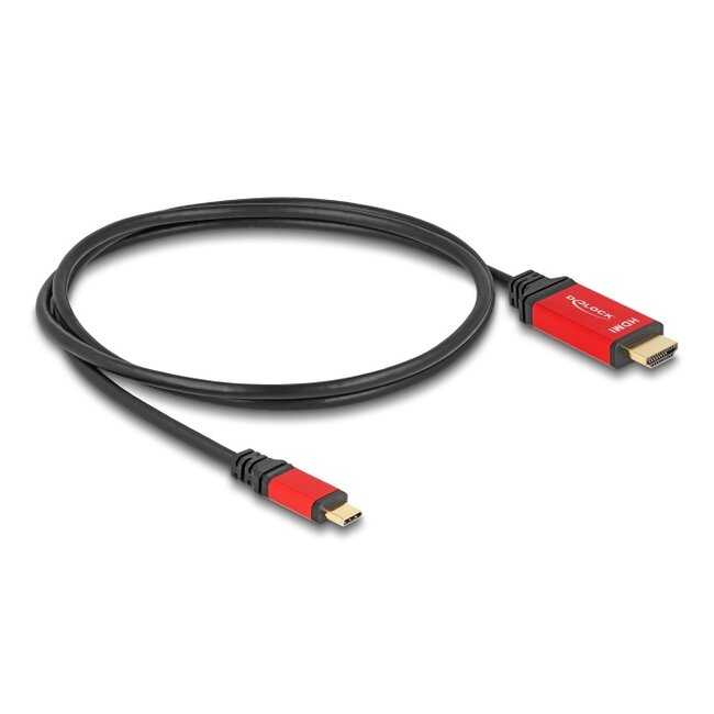 Delock USB Type-C™ to HDMI Cable (DP Alt Mode) 8K 60 Hz with HDR function 1 m red