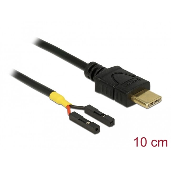 Delock Cable USB Type-C™ male > 2 x pin header female separate power 10 cm