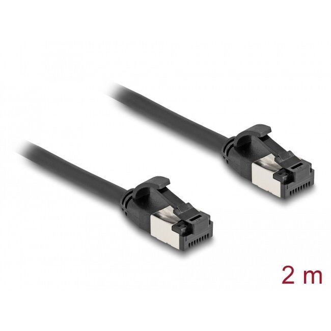 Delock RJ45 Cable plug to plug Cat.8.1 flexible 2 m black