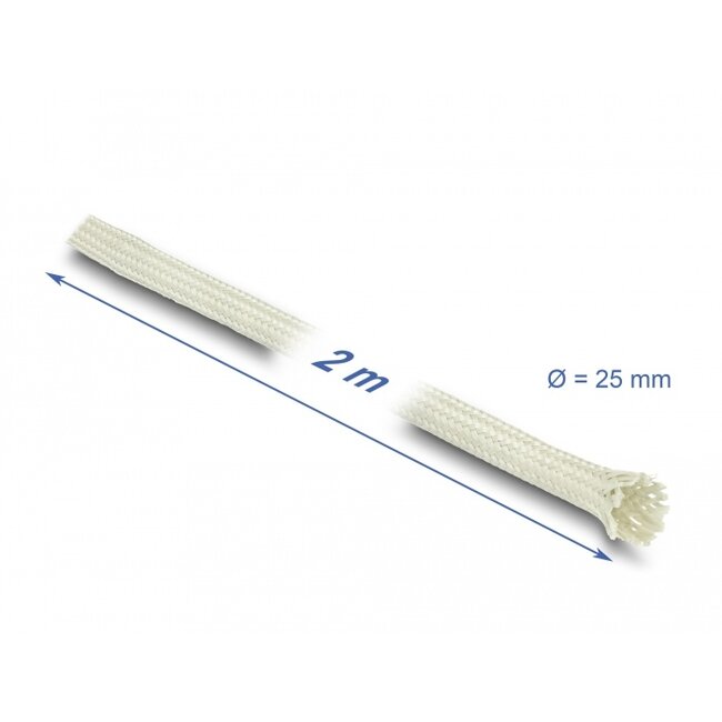 Delock Braided Sleeve made of nomex fibers 2 m x 25 mm white