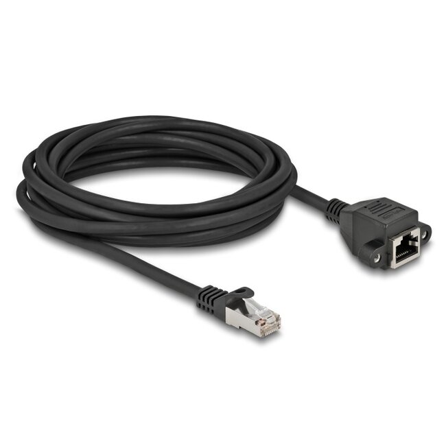Delock Network Extension Cable S/FTP RJ45 plug to RJ45 jack Cat.6A 5 m black