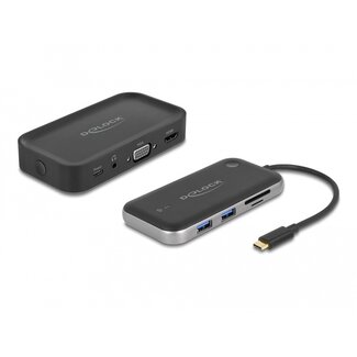 DeLOCK Delock Wireless Display USB Type-C™ Adapter Full HD - HDMI + VGA with Card Reader and Hub