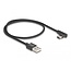 Delock USB 2.0 Cable Type-A male to USB Type-C™ male angled 0.5 m black