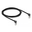 Delock RJ45 Network Cable Cat.6A S/FTP Slim 90° upwards / upwards angled 2 m black