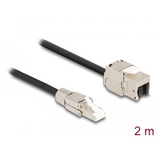 DeLOCK Delock Cable RJ45 plug field assembly to Keystone Module RJ45 jack Cat.6A 2 m