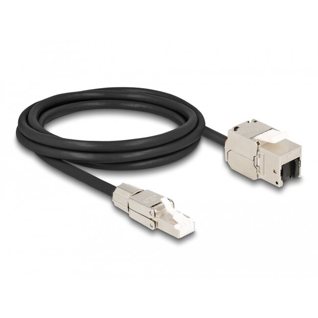 Delock Cable RJ45 plug field assembly to Keystone Module RJ45 jack Cat.6A 2 m