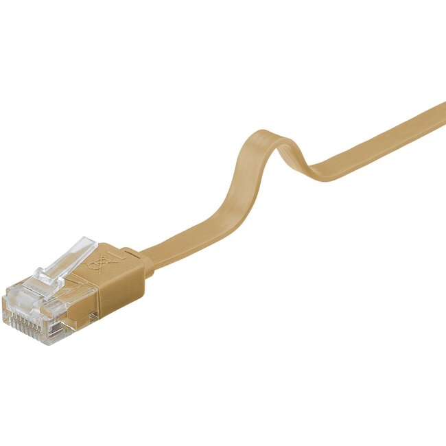 Goobay CAT 6 Flat Patch Cable, U/UTP, light brown 1.5 m