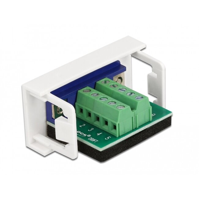 Delock Easy 45 Module D-Sub 9 pin female to 10 pin Terminal Block 22.5 x 45 mm